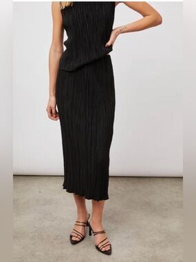 Rails “Stella” Black Pleated Midi Skirt